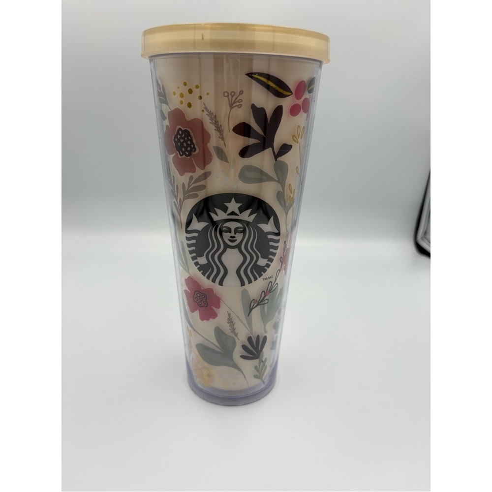 2014 Starbucks Floral Harvest Venti (24oz) Cold Cup Tumbler